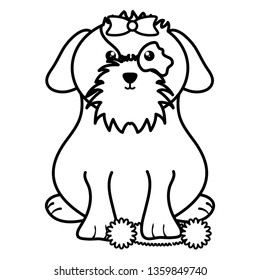 cute little dog with toy character