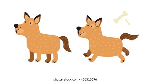 Cute little dog. Vector illustration.