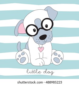 Cute Little Dog Vector Illustration