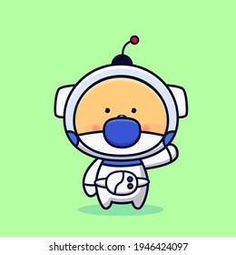 cute little dog wearing astronaut uniform, cute puppy with astronout uniform vector design for mascot logo design