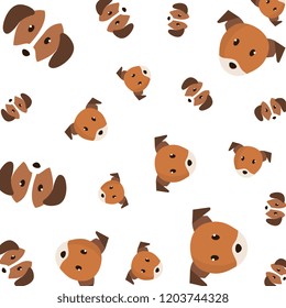 cute little dogs heads pattern
