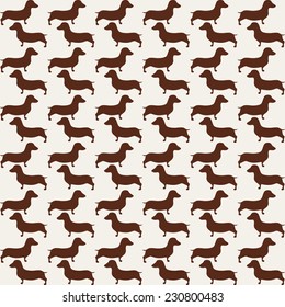 Cute little dogs scotch terriers silhouette seamless pattern