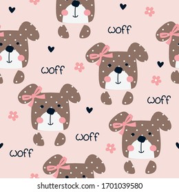 Cute little dogs seamless pattern for kids design