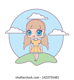 cute little doll in landscape