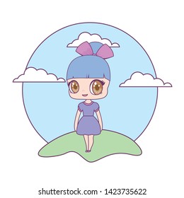 cute little doll in landscape