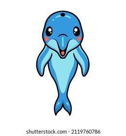 Cute little dolphin cartoon posing