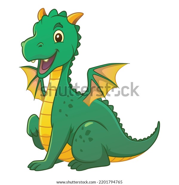 Cute Little Dragon Cartoon Illustration Stock Vector (royalty Free 