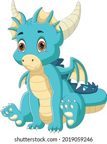 Cute Little Dragon Cartoon On White Stock Vector (Royalty Free ...