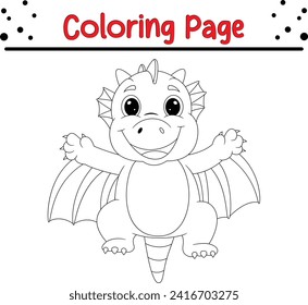 cute little dragon coloring page