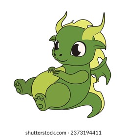 Cute little dragon on white background