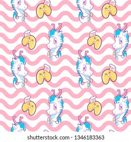 cute little dragon seamless pattern