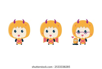 Cute Little Dragon Set for Design Element