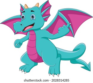 Cute Little Dragon Thumbs Cartoon On Stock Vector (Royalty Free) 2028314285