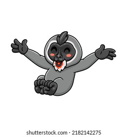 Cute little driil monkey cartoon posing