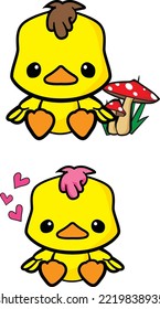 Cute little duck cartoon for print design, clothing, etc.