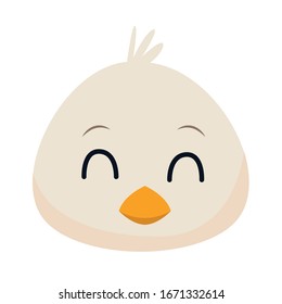 cute little duck easter character vector illustration design