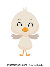 cute little duck easter character vector illustration design