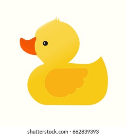 Cute Little Duck Illustration, Isolated on  White Background.
