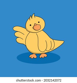 Cute little duck mascot illustration