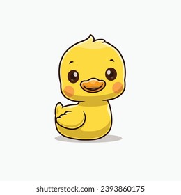 Cute little duck smile, Cartoon-Illustration