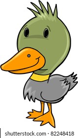 Cute Little Duck Vector Illustration