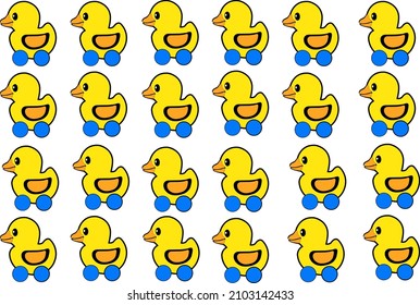 pequeños patos lindos aislados en un fondo blanco