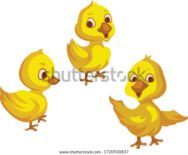 Cute Little Ducks Playing Each Other Stock Vector (Royalty Free) 1720930837