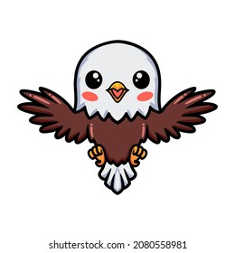 Cute Little Eagle Cartoon Flying