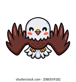 Cute Little Eagle Cartoon Flying