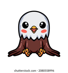 Cute Little Eagle Cartoon Sitting