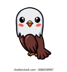 Cute little eagle cartoon standing