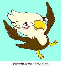 cute little eagle vector illustration