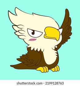 cute little eagle vector illustration