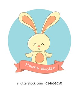 A cute little Easter bunny smiling in Easter Day.