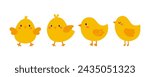 Cute little Easter chicken collection. Charming cartoon characters for kids cards, baby shower, invitation, poster. Vector stock illustration