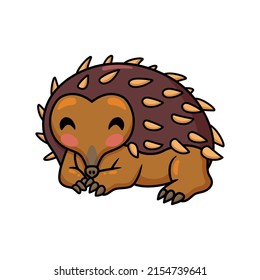 Cute little echidna cartoon character