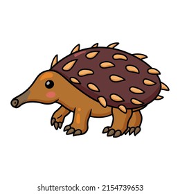 Cute little echidna cartoon character