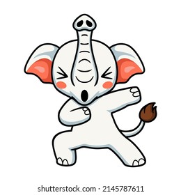 Cute little elephant cartoon dancing