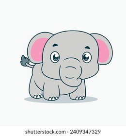 cute little elephant cartoon illustration