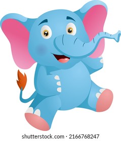 Cute little elephant cartoon posing