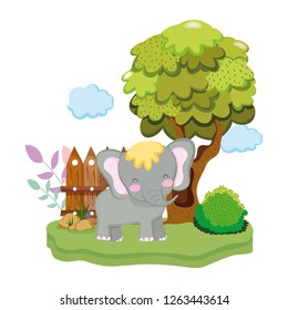 cute and little elephant character