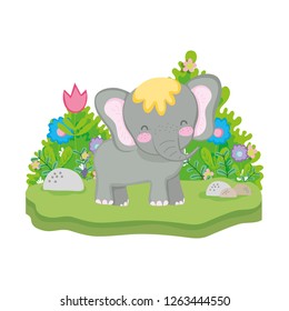 cute and little elephant character