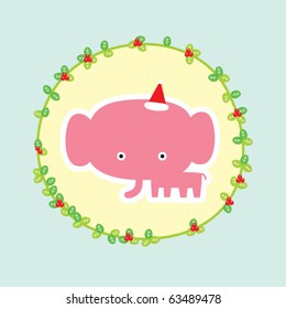 cute little elephant in christmas