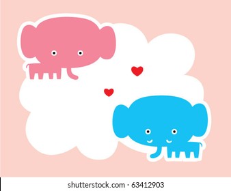 cute little elephant couple