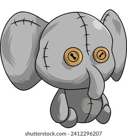 Pequeño vector de muñeca de elefante lindo