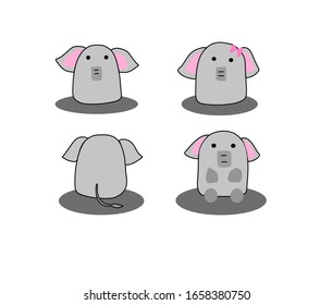 Cute little elephant with friends