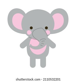 cute little elephant icon flat