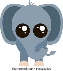 Cute little elephant, illustration, vector on white background.