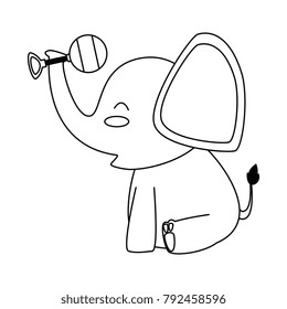 cute little elephant with jingle bell