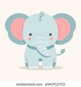 cute little elephant in pastel colors